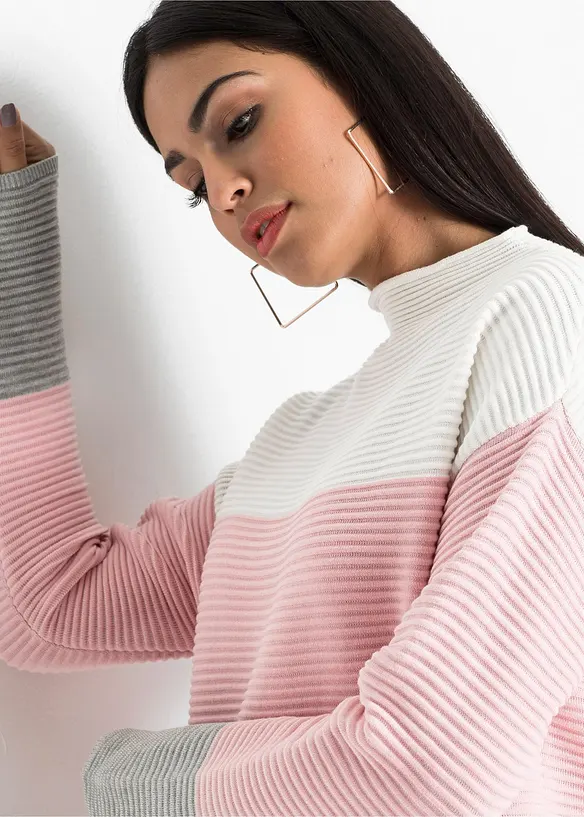 Maglione lungo a righe, bonprix