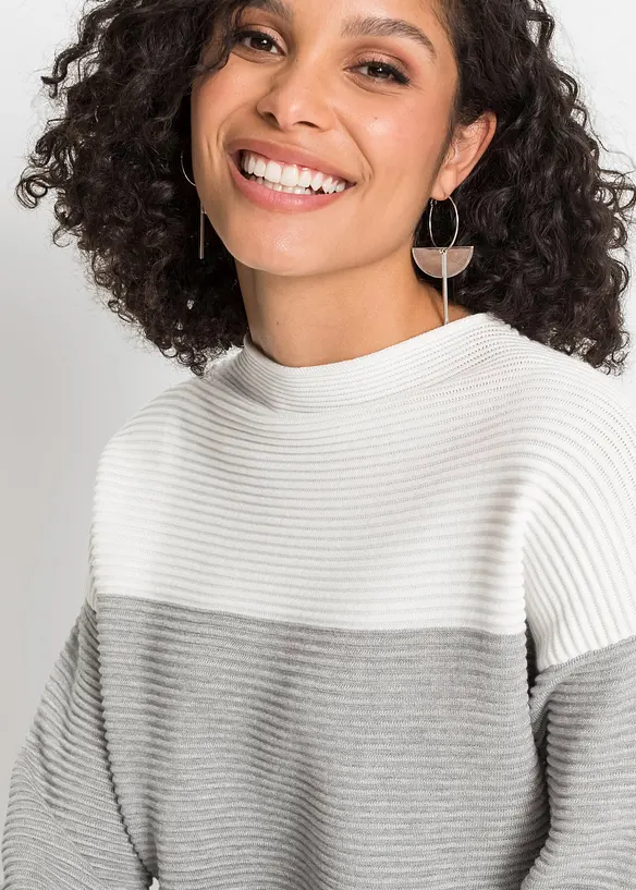 Maglione lungo a righe, bonprix