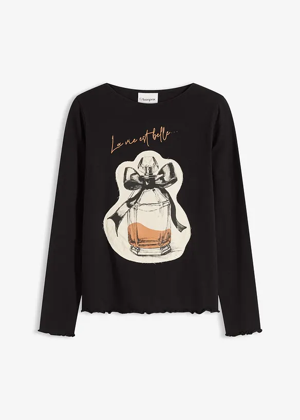 Maglia a maniche lunghe in cotone elasticizzato, bonprix