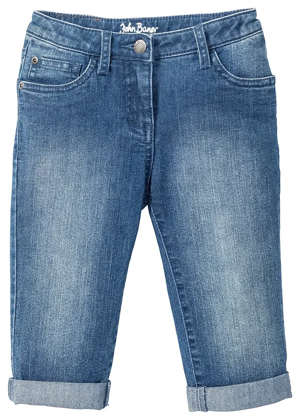 Jeans a pinocchietto, vita media, bonprix