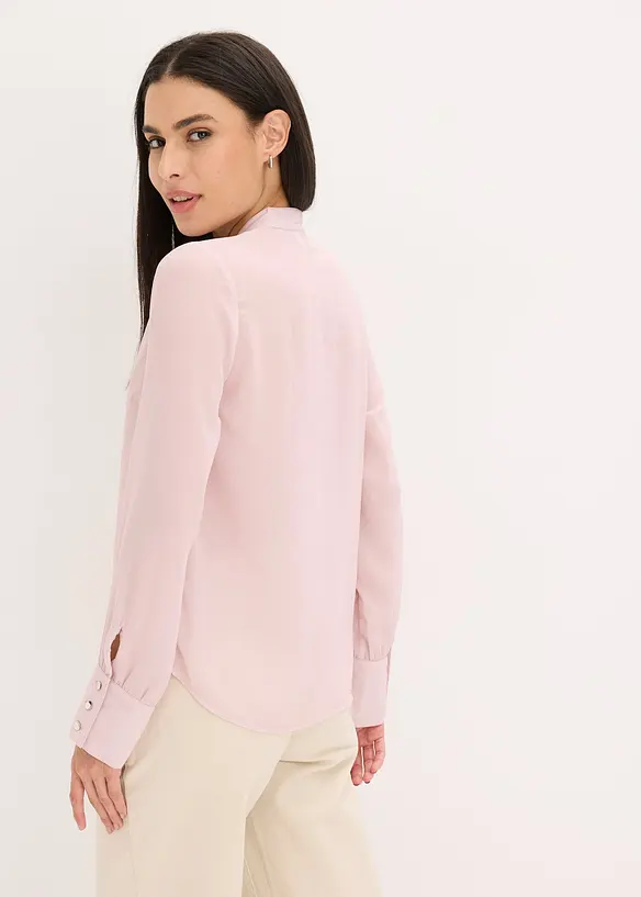 Camicetta di chiffon con fiocco staccabile, bonprix
