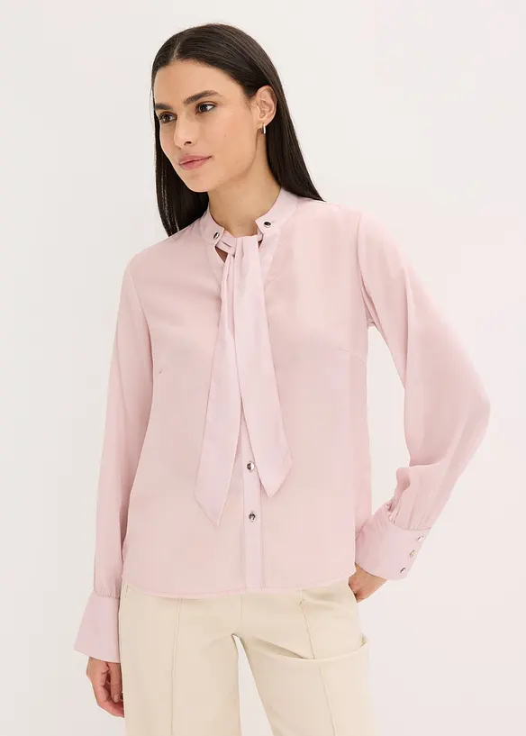 Camicetta di chiffon con fiocco staccabile, bonprix