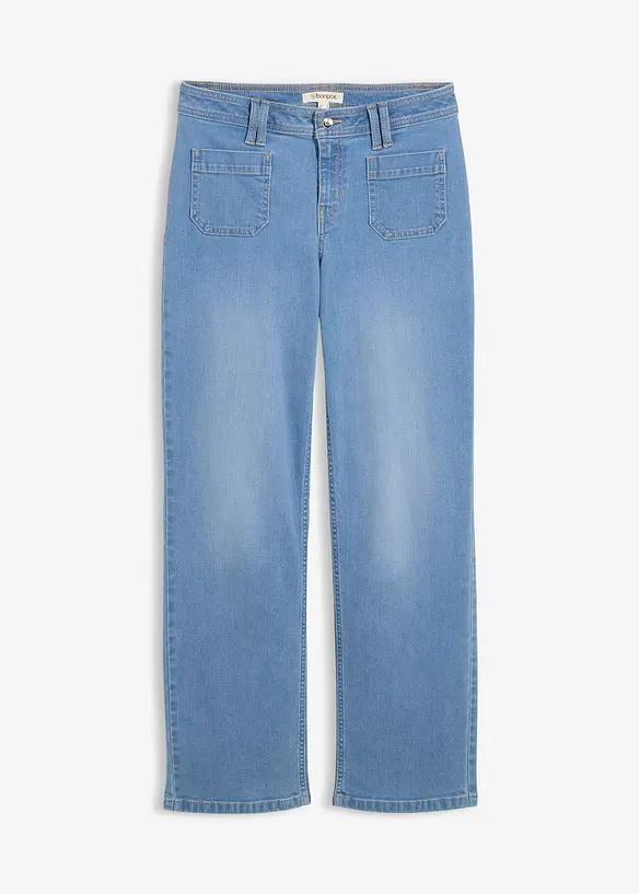 Jeans straight, vita media, bonprix