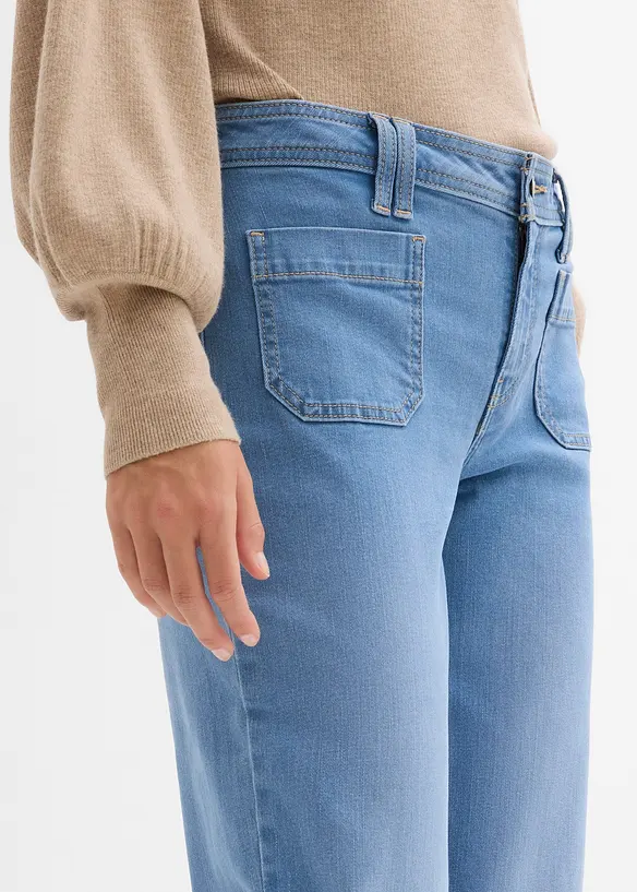 Jeans straight, vita media, bonprix
