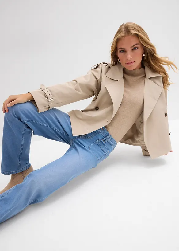 Jeans straight, vita media, bonprix