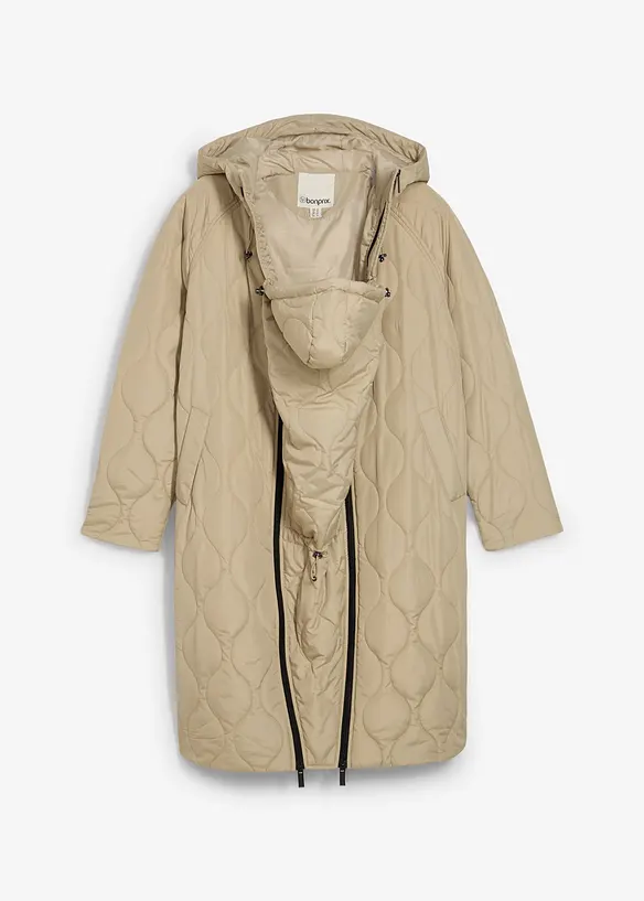 Cappotto prémaman imbottito 3 in 1 di media pesantezza con inserto babywearing, bonprix