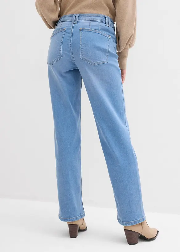 Jeans straight, vita media, bonprix
