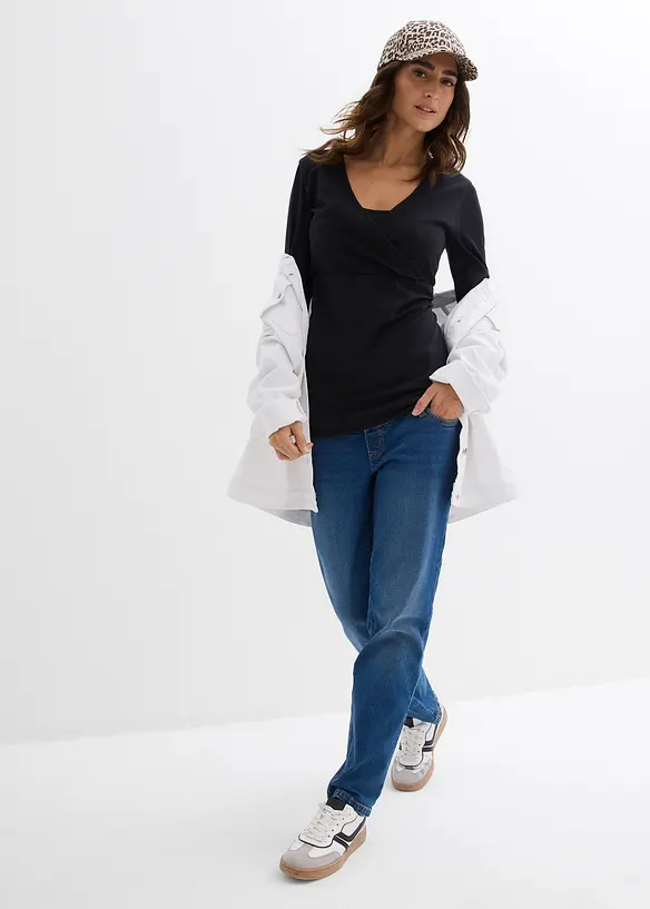 Maglia pr&eacute;maman / da allattamento 2 in 1 in puro cotone biologico (pacco da 2), bonprix