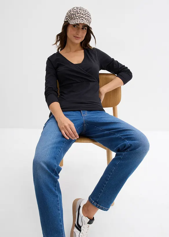 Maglia pr&eacute;maman / da allattamento 2 in 1 in puro cotone biologico (pacco da 2), bonprix