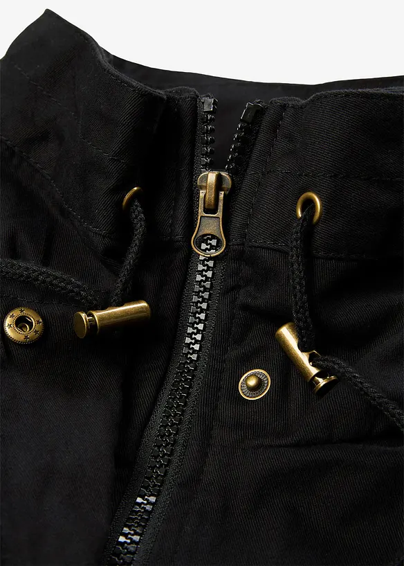 Parka corto in cotone a collo alto con coulisse, bonprix