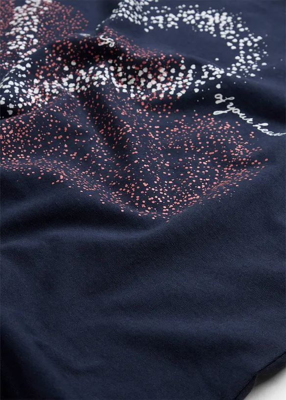 T-shirt in cotone biologico con cuore, bonprix