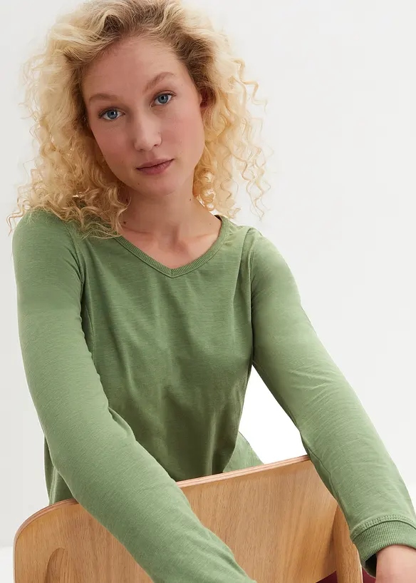 Maglia lunga in puro cotone biologico, bonprix