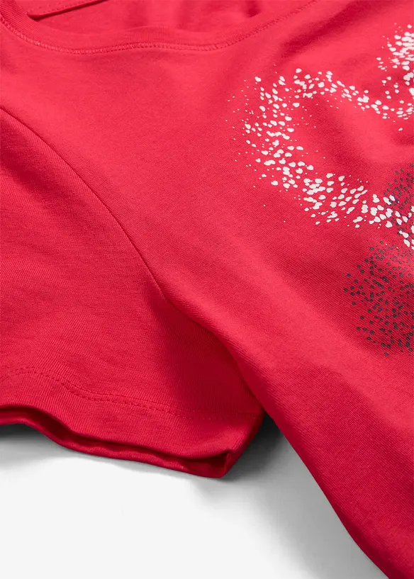 T-shirt in cotone biologico con cuore, bonprix