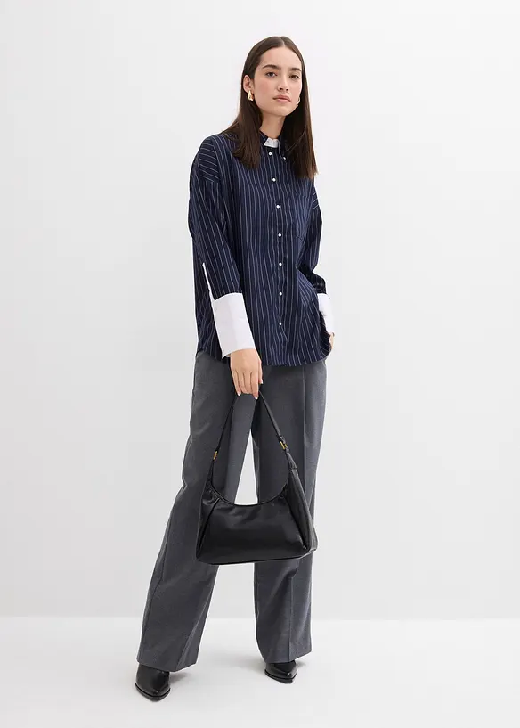 Camicia a righe in misto viscosa, bonprix