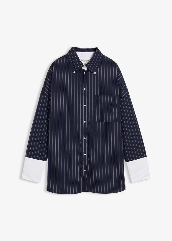 Camicia a righe in misto viscosa, bonprix