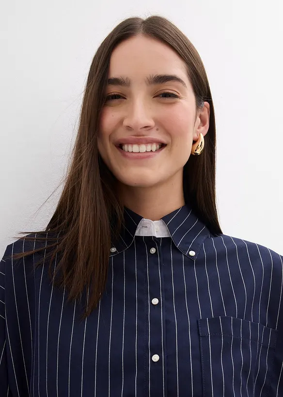 Camicia a righe in misto viscosa, bonprix