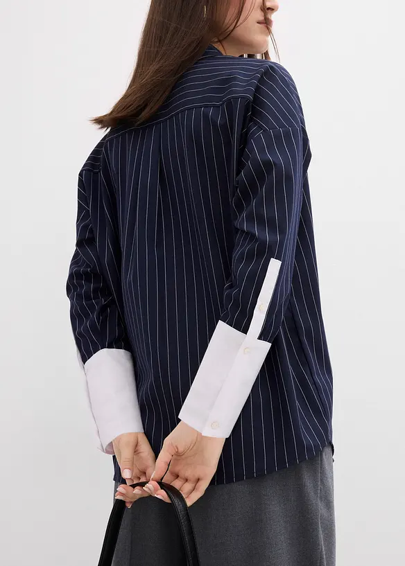 Camicia a righe in misto viscosa, bonprix