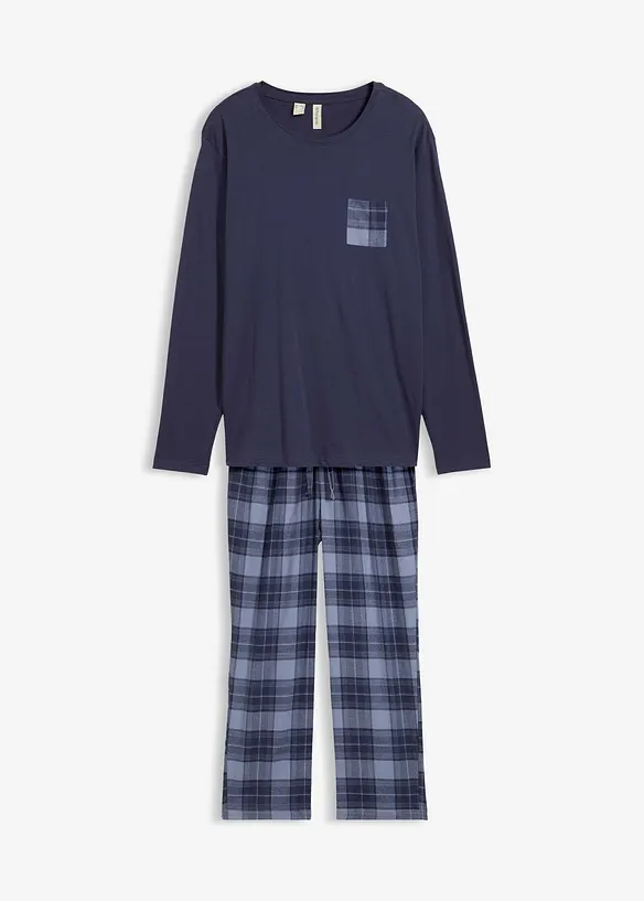 Pigiama con pantaloni in flanella di cotone morbido, bonprix