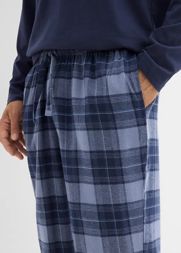Pigiama con pantaloni in flanella di cotone morbido, bonprix