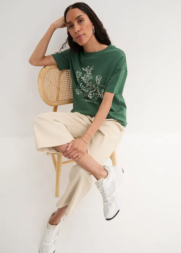 T-shirt con stampa in cotone biologico, bonprix