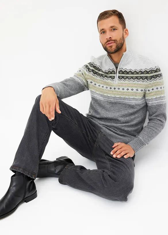 Maglione norvegese con colletto dritto, bonprix