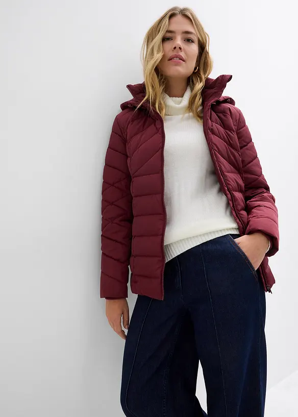 Giacca trapuntata leggera con cappuccio rimovibile, bonprix