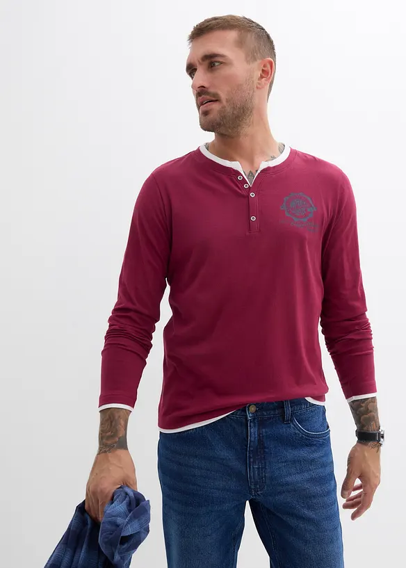 Maglia serafino a maniche lunghe (pacco da 2), bonprix