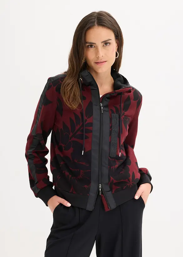Felpa con zip e cotone, bonprix