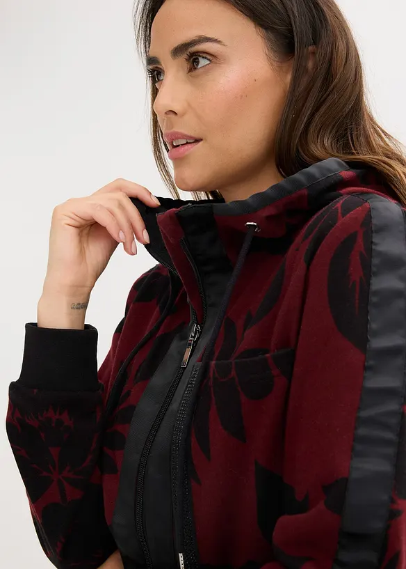 Felpa con zip e cotone, bonprix