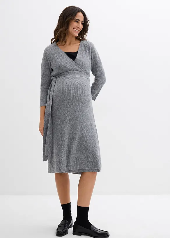 Abito pr&eacute;maman / da allattamento in maglia a coste supersoft, bonprix