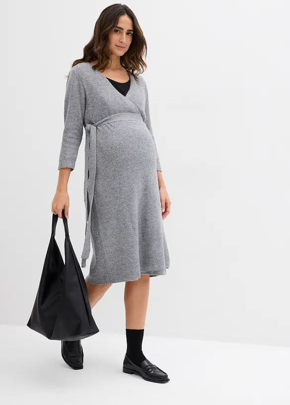 Abito pr&eacute;maman / da allattamento in maglia a coste supersoft, bonprix