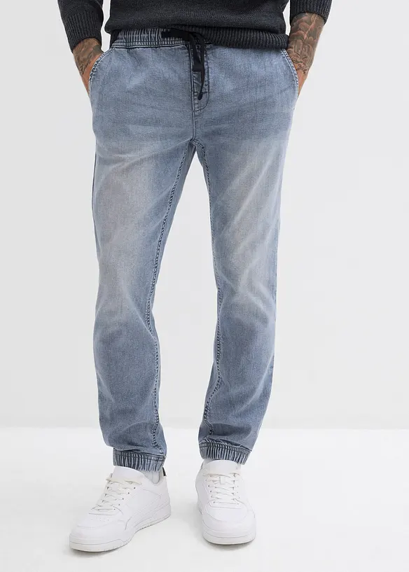 Jeans elasticizzati con elastico in vita regular fit, tapered, bonprix