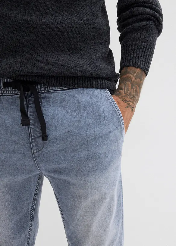 Jeans elasticizzati con elastico in vita regular fit, tapered, bonprix