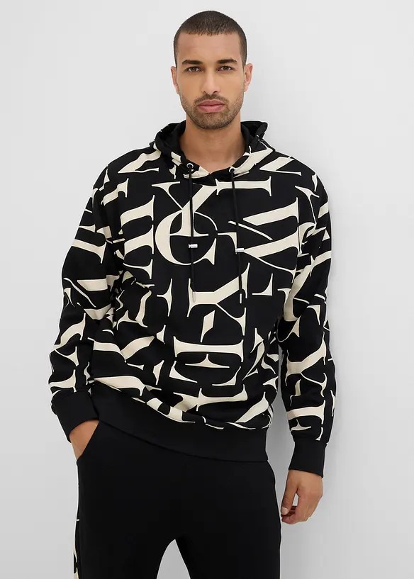 Felpa con cappuccio in cotone biologico, loose fit, bonprix