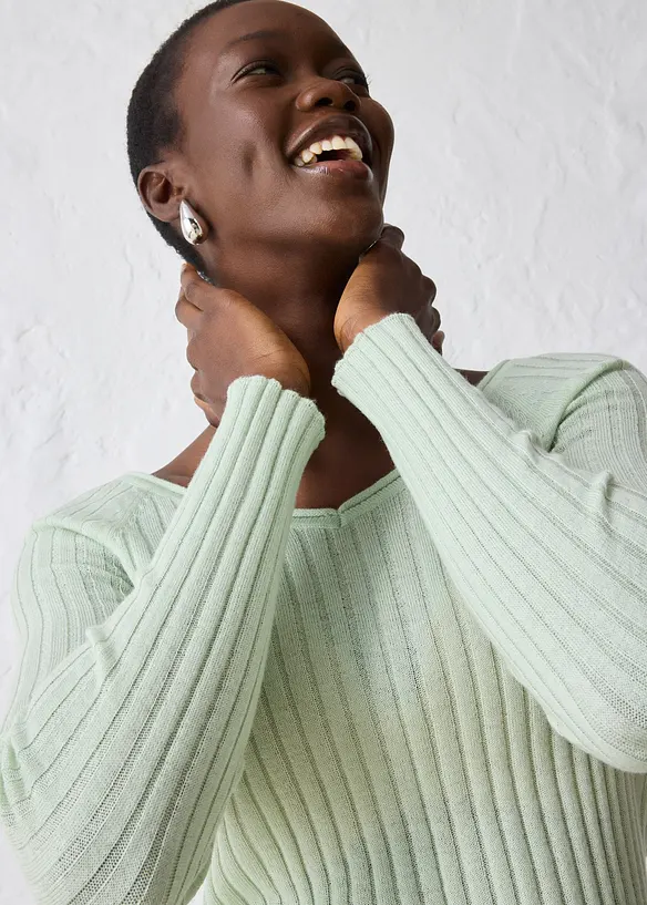 Maglione in filato fine di lana merino, bonprix