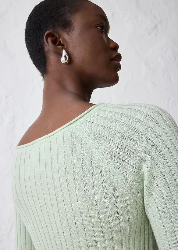 Maglione in filato fine di lana merino, bonprix