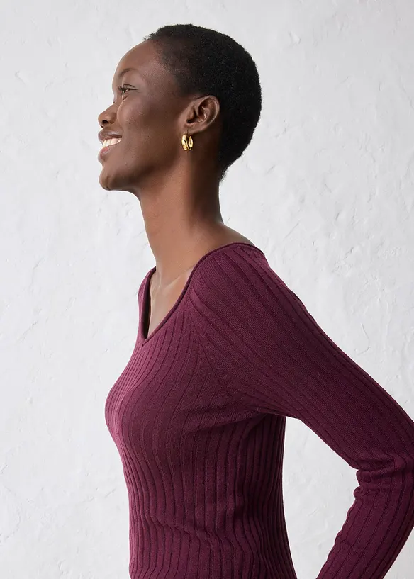 Maglione in filato fine di lana merino, bonprix