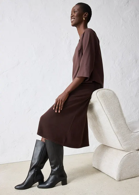 Gonna in maglia di misto lana morbido, bonprix