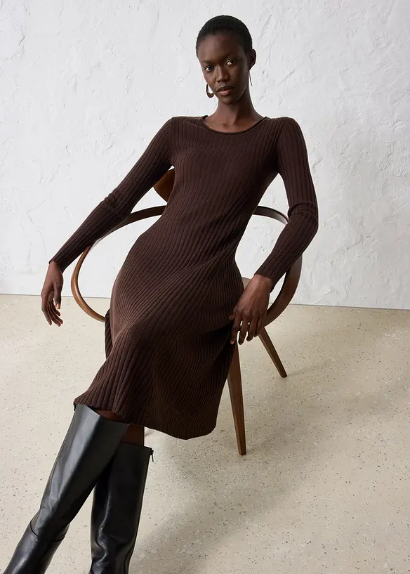 Abito in maglia di lana merino, bonprix