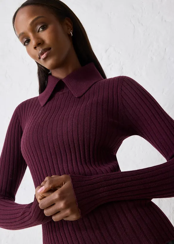 Maglione in filato fine di lana merino, bonprix