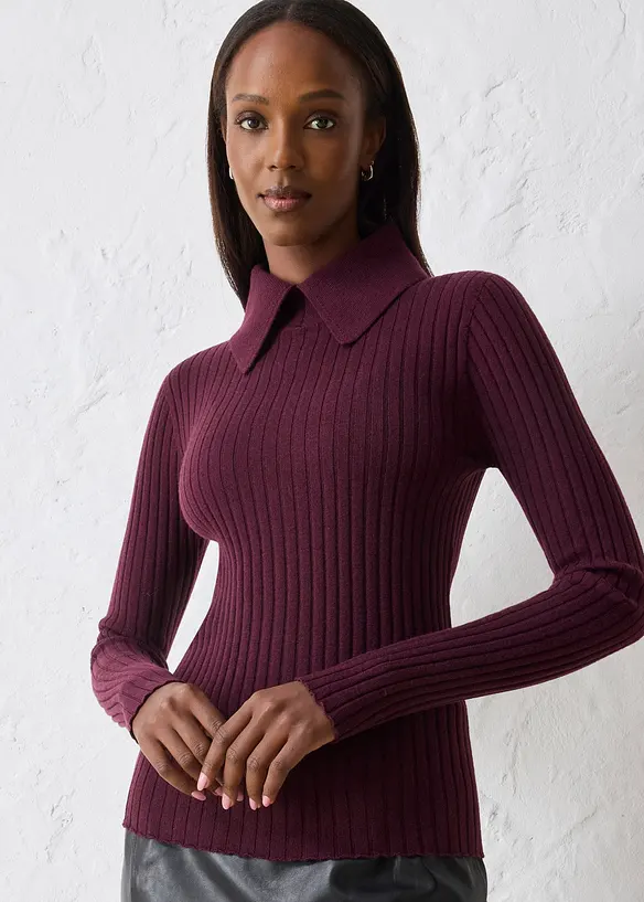 Maglione in filato fine di lana merino, bonprix