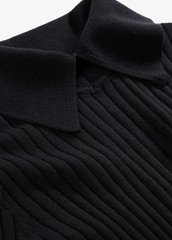 Maglione a coste in lana merino, bonprix