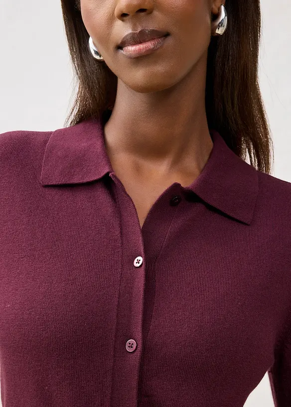 Cardigan in filato fine di misto lana morbido, bonprix