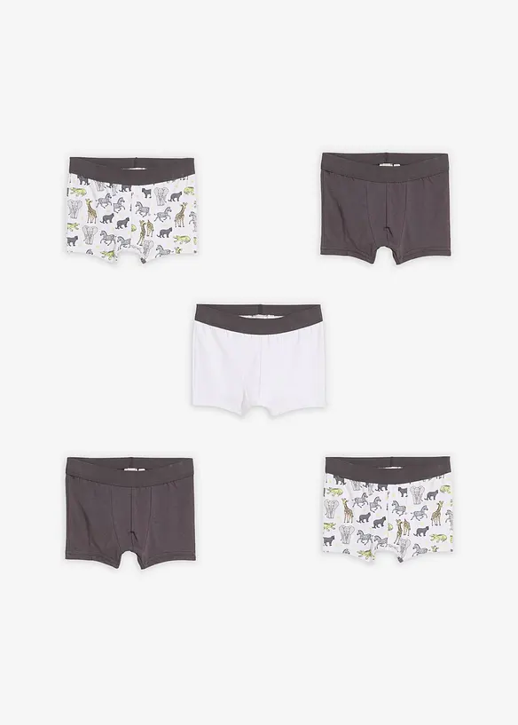Boxer aderenti con cotone biologico morbido (pacco da 5), bonprix