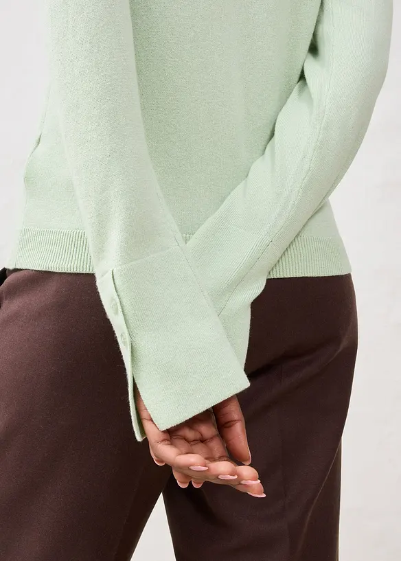Maglione in filato fine di misto lana morbido, bonprix