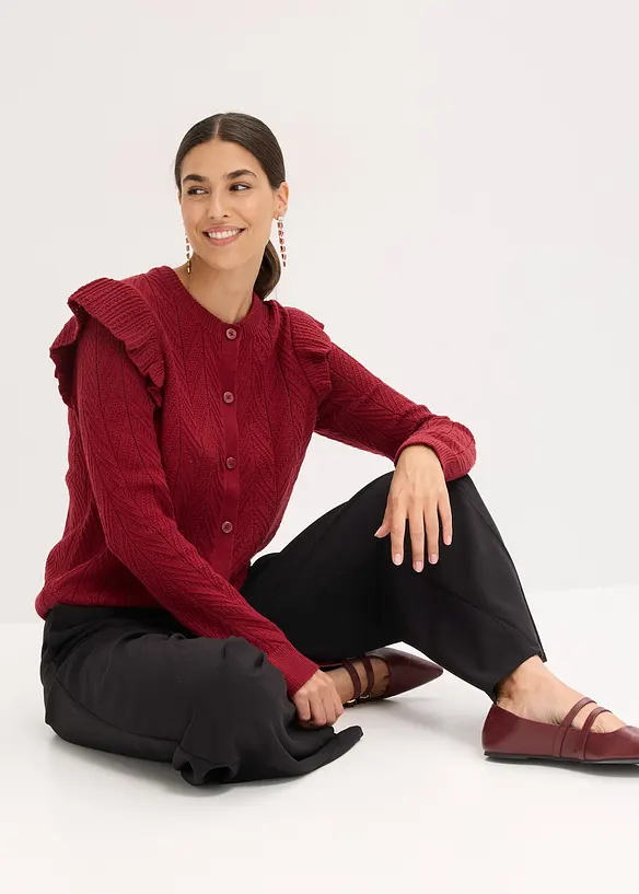 Cardigan traforato di cotone, bonprix