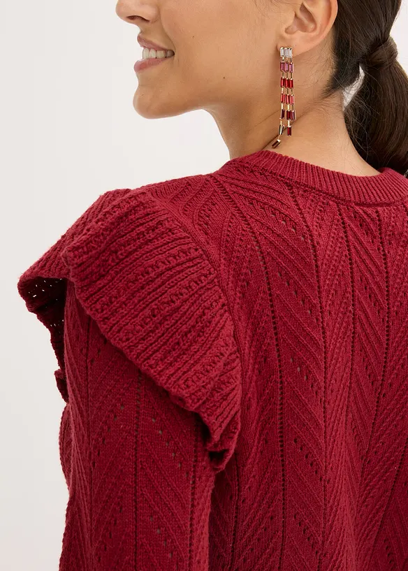 Cardigan traforato di cotone, bonprix