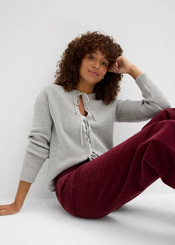 Cardigan con fiocchi, bonprix