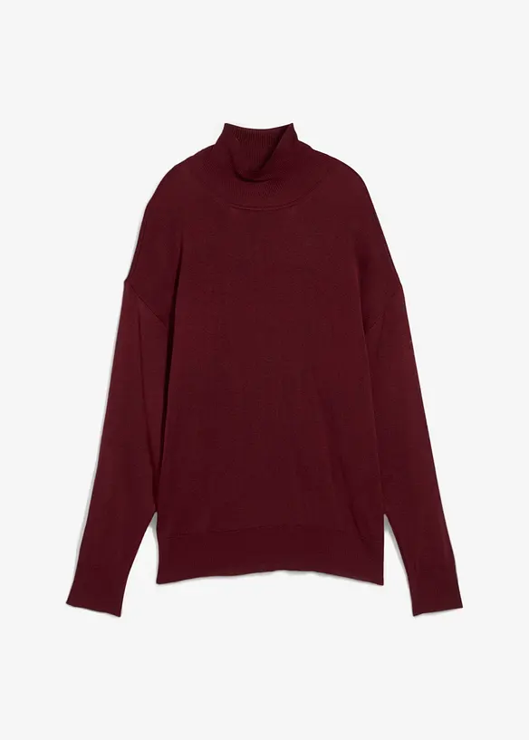 Maglione a collo alto in filato fine di misto viscosa, bonprix
