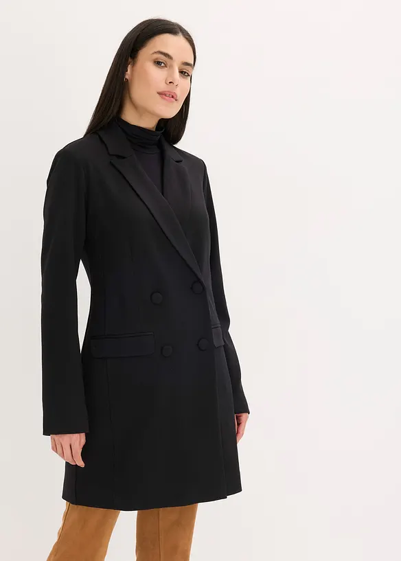 Blazer lungo in punto di Roma, bonprix